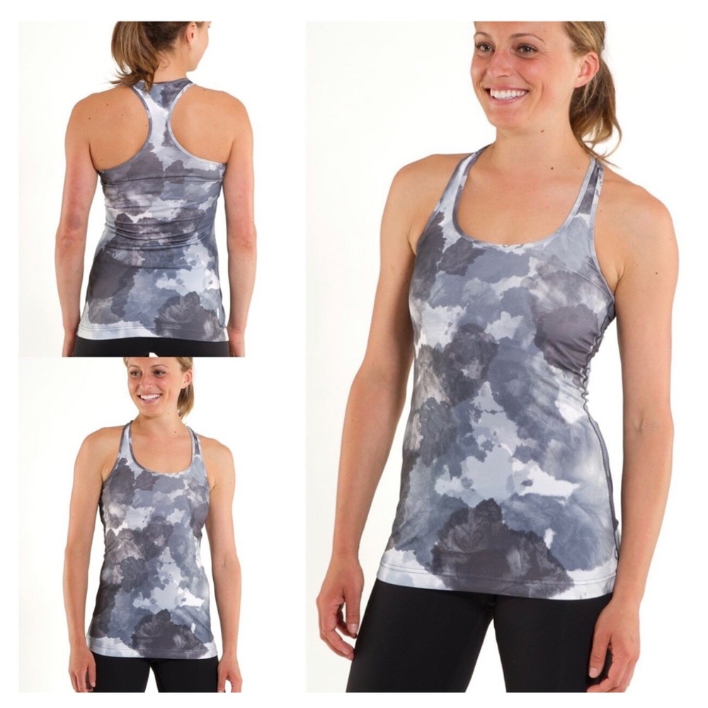 Lululemon Cool Racerback White Coal Tinted Canvas Super Rare